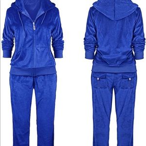velvet blue tracksuit